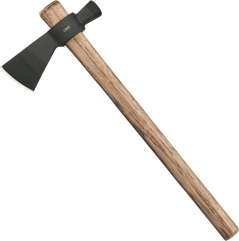 CRKT Chogan Hammer T-Hawk: Outdoor Camping Axe with Hammer Poll, Forged Carbon Steel Head, Tennessee Hickory Wooden Handle 2724 - Image 1